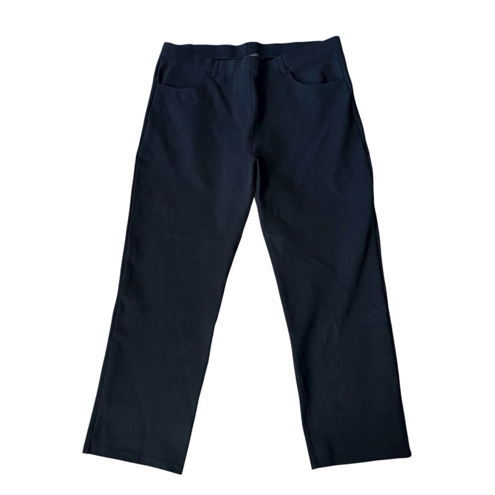 Quince Ultra-Stretch Ponte Straight Leg 4-Pocket Pant in Black Sz XL/25 GUC - Picture 1 of 9